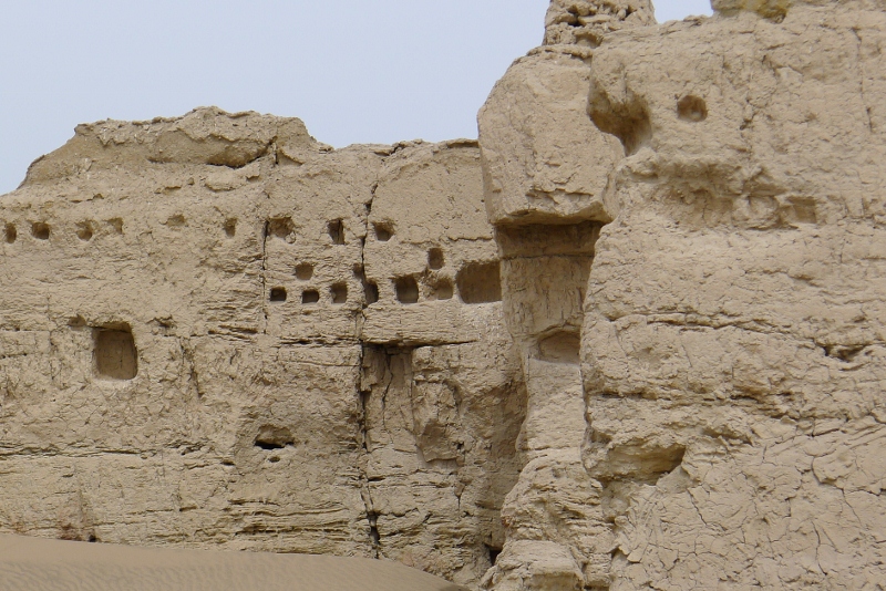 Ancient Ruins Of Jiaohe City, built with Adobe. It is about 2000 years old